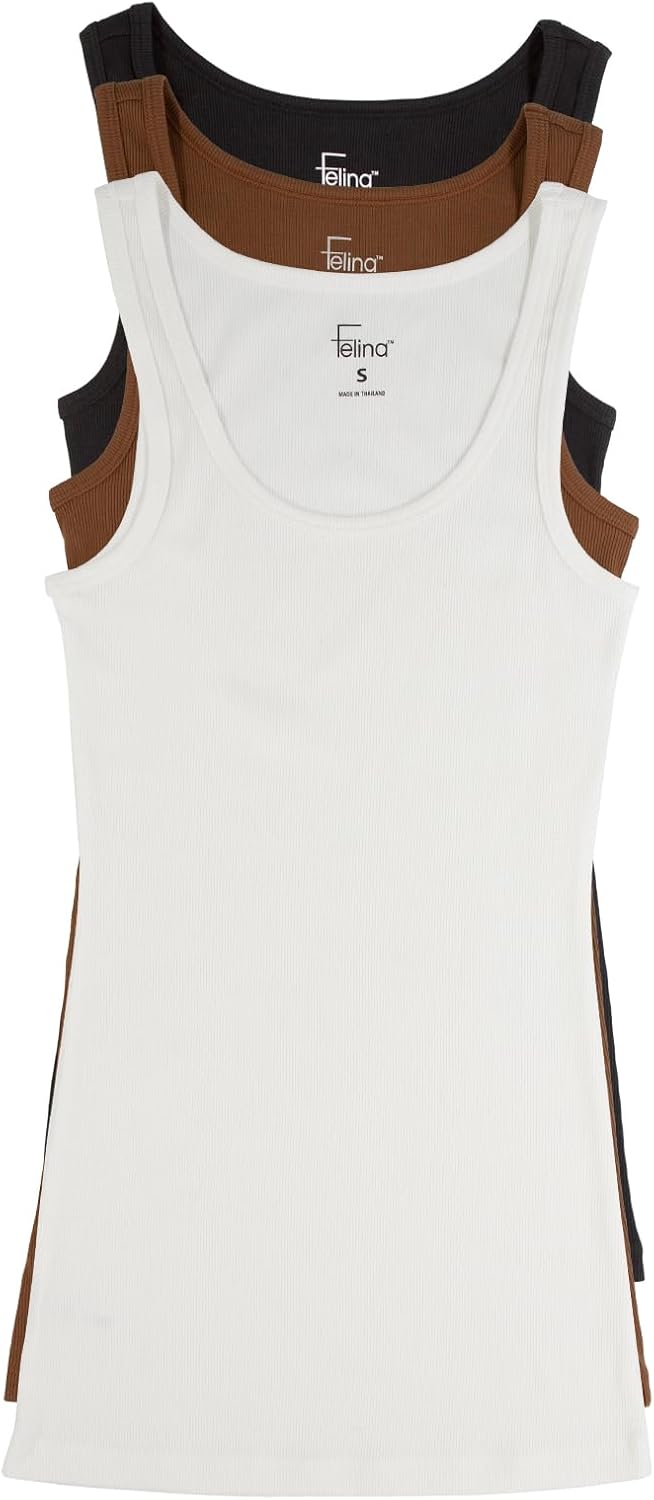 Felina Cotton Ribbed Tank Top - Stylish Workout Tank for Women