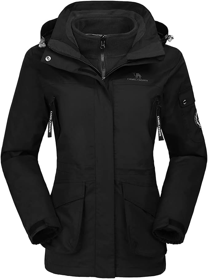 CAMEL CROWN Waterproof 3-in-1 Ski Jacket for Outdoor Hiking