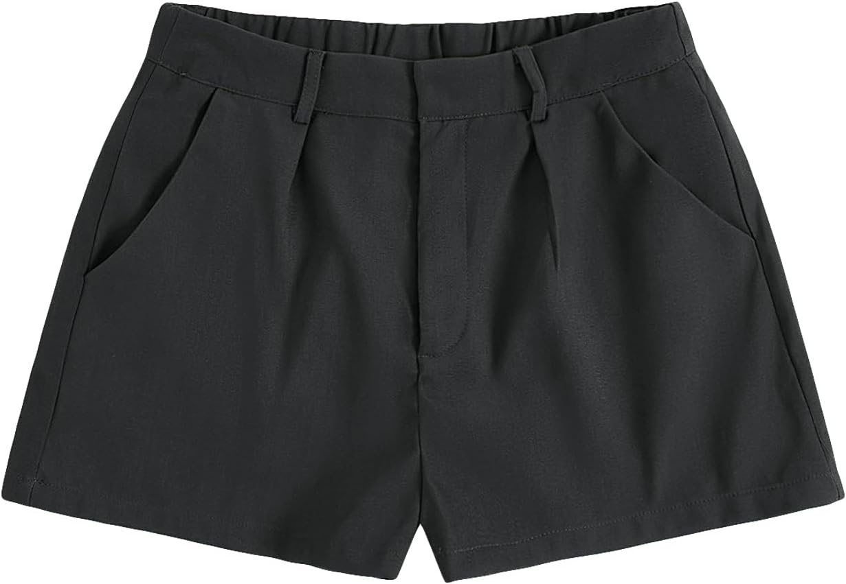 Elegant Plaid High Waisted Mini Shorts for Work and Casual Wear