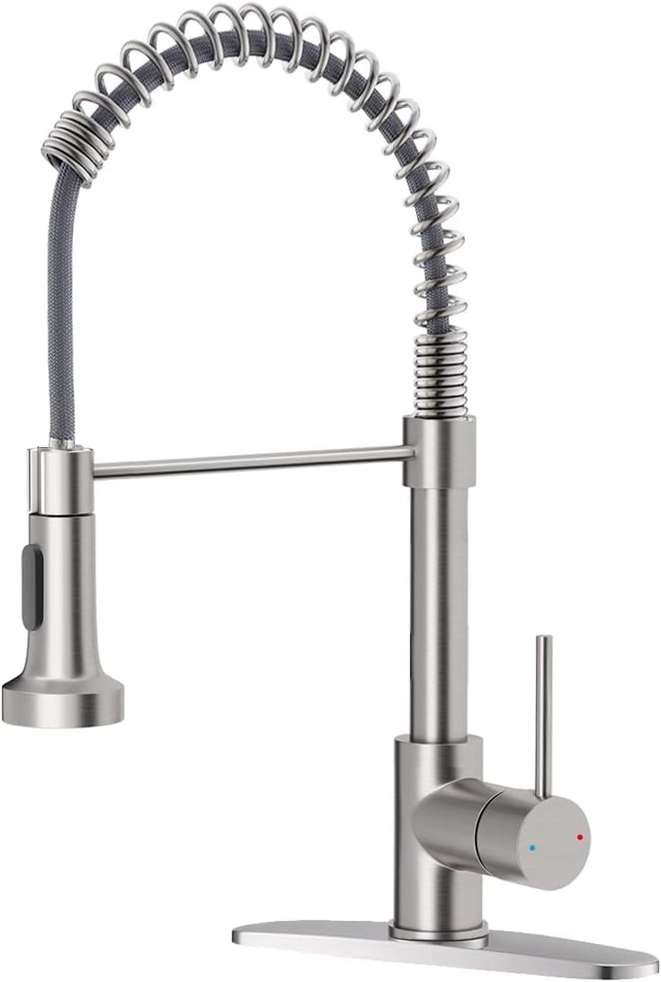 OWOFAN Kitchen Faucet with Pull Down Sprayer in Brushed Nickel