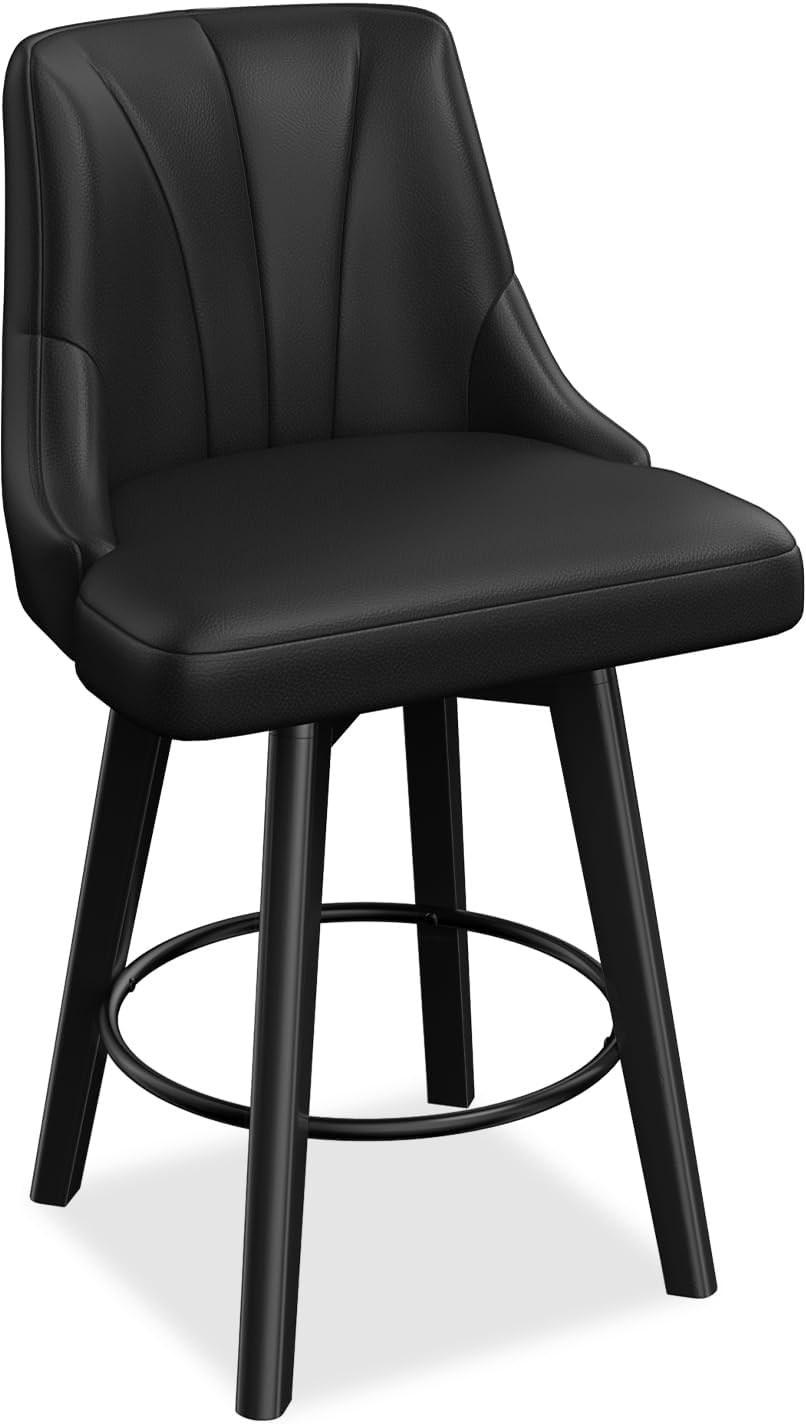 Counter Height Swivel Bar Stool with PU Leather Upholstery