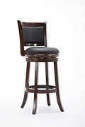 Boraam Augusta Bar Height Swivel Stool with Faux Leather Comfort