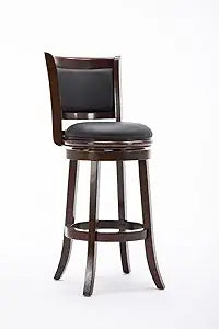 Boraam Augusta Bar Height Swivel Stool with Faux Leather Comfort