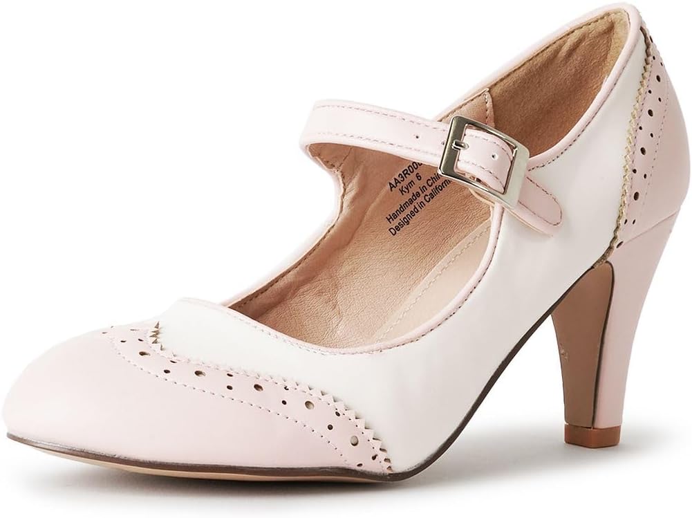 J. Adams Mary Jane Oxford Pumps - Retro Low Kitten Heels