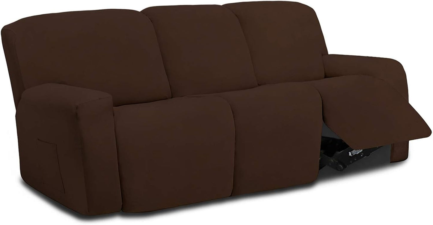 Easy-Going Microfiber Stretch Sectional Recliner Sofa Slipcover