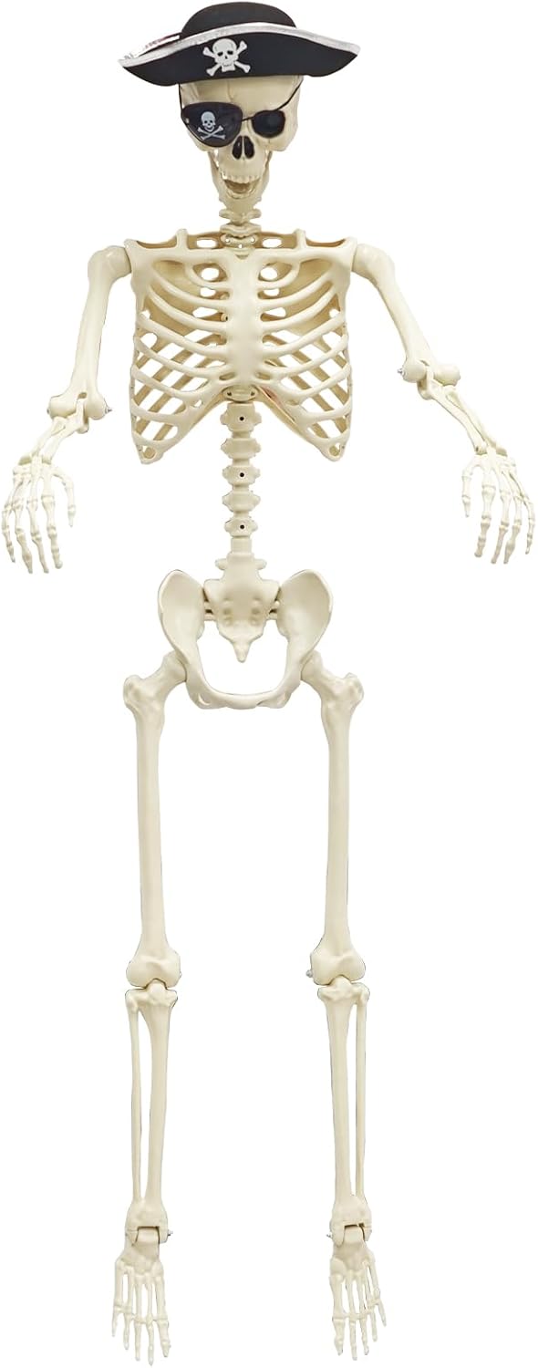 Life Size Human Pirate Skeleton for Spooky Halloween Decor