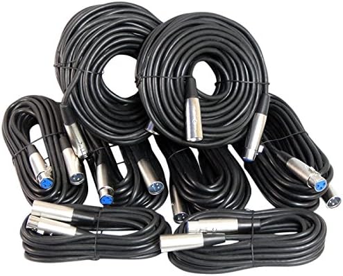 XLR Mic Cable Kit with Two 50 ft, Two 15 ft, and Four 25 ft Cables