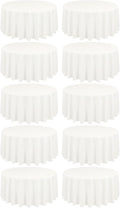 10 Pack Ivory Round Tablecloths 90 in - Durable Polyester Set