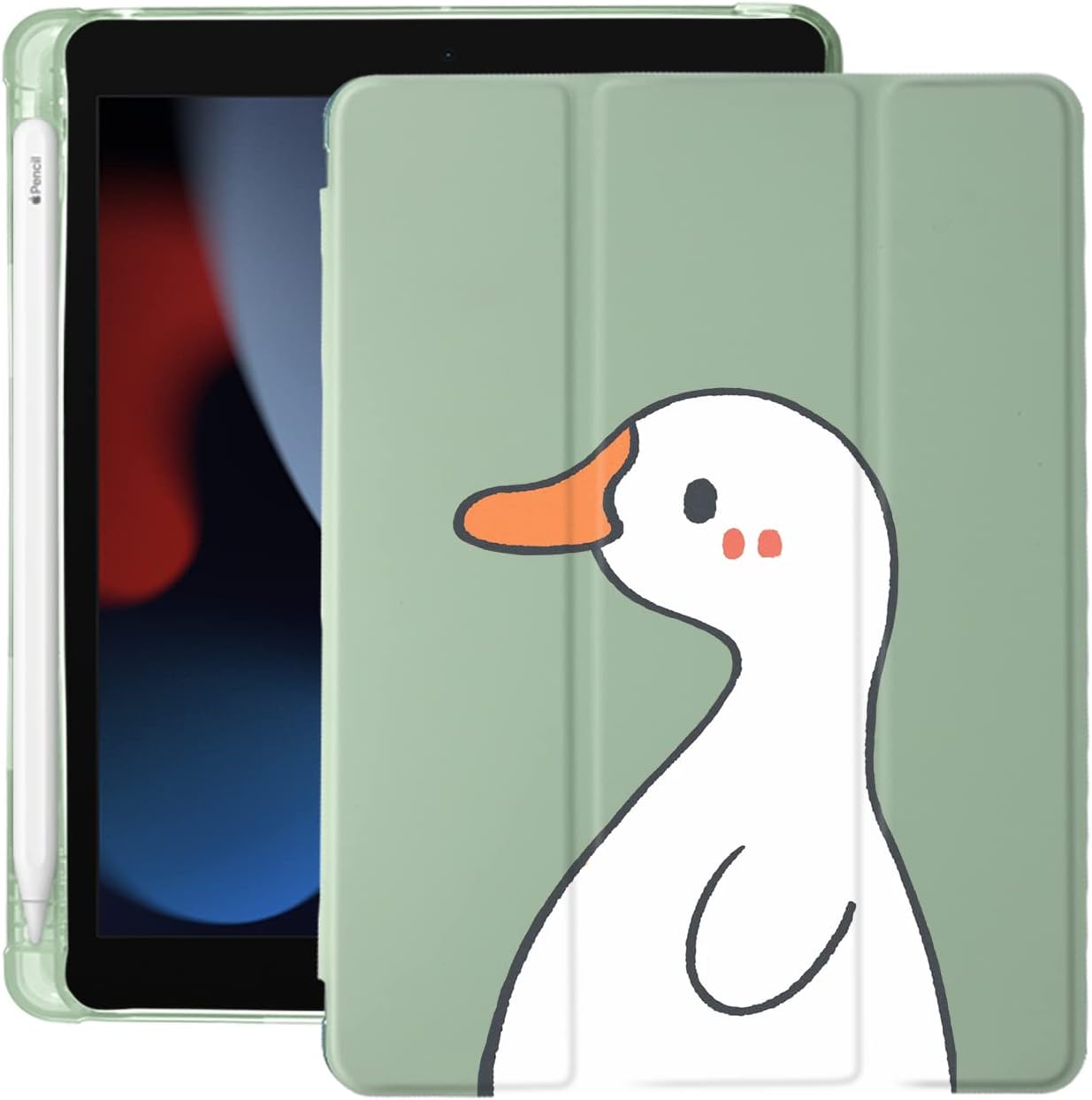 Cute Kawaii Duck iPad 5th/6th Generation Case with Pencil Holder