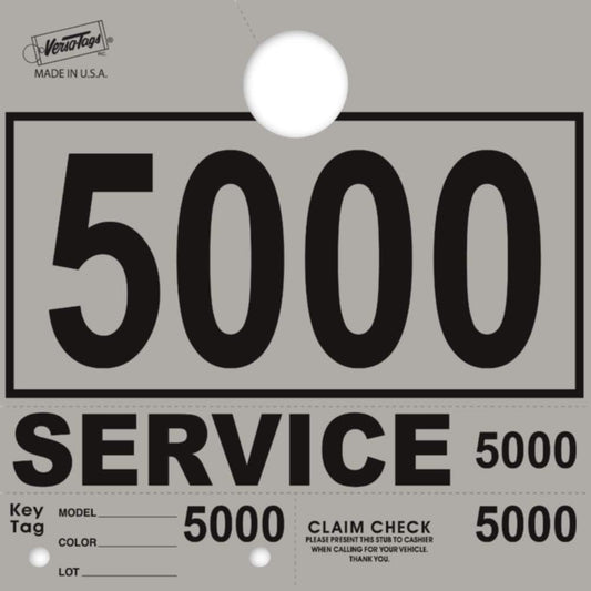 Service Dispatch Numbers RL78 Style Mirror Hang Tags by Versa-Tags