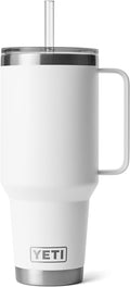 42 oz White Rambler Tumbler with Handle and Straw Lid - Insulated