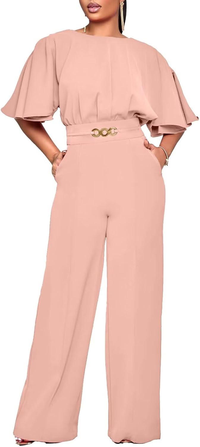 Elegant Plus Size Wide Leg Jumpsuit for Women by Acelyn