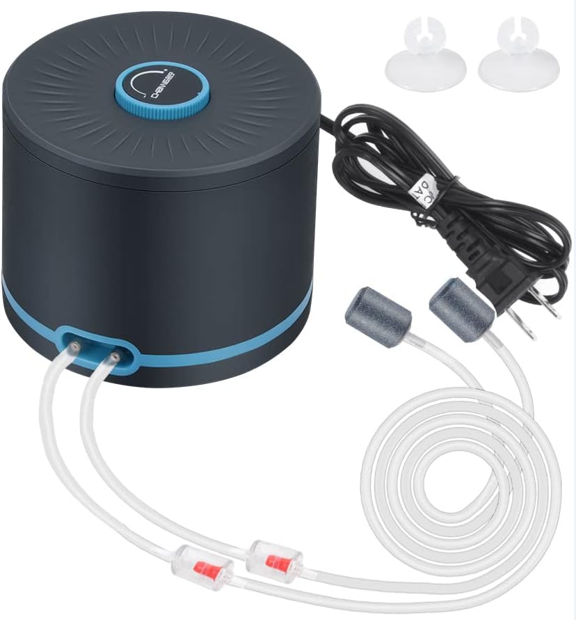 Dual Outlet Aquarium Air Pump for 20-600 Gallons Fish Tanks