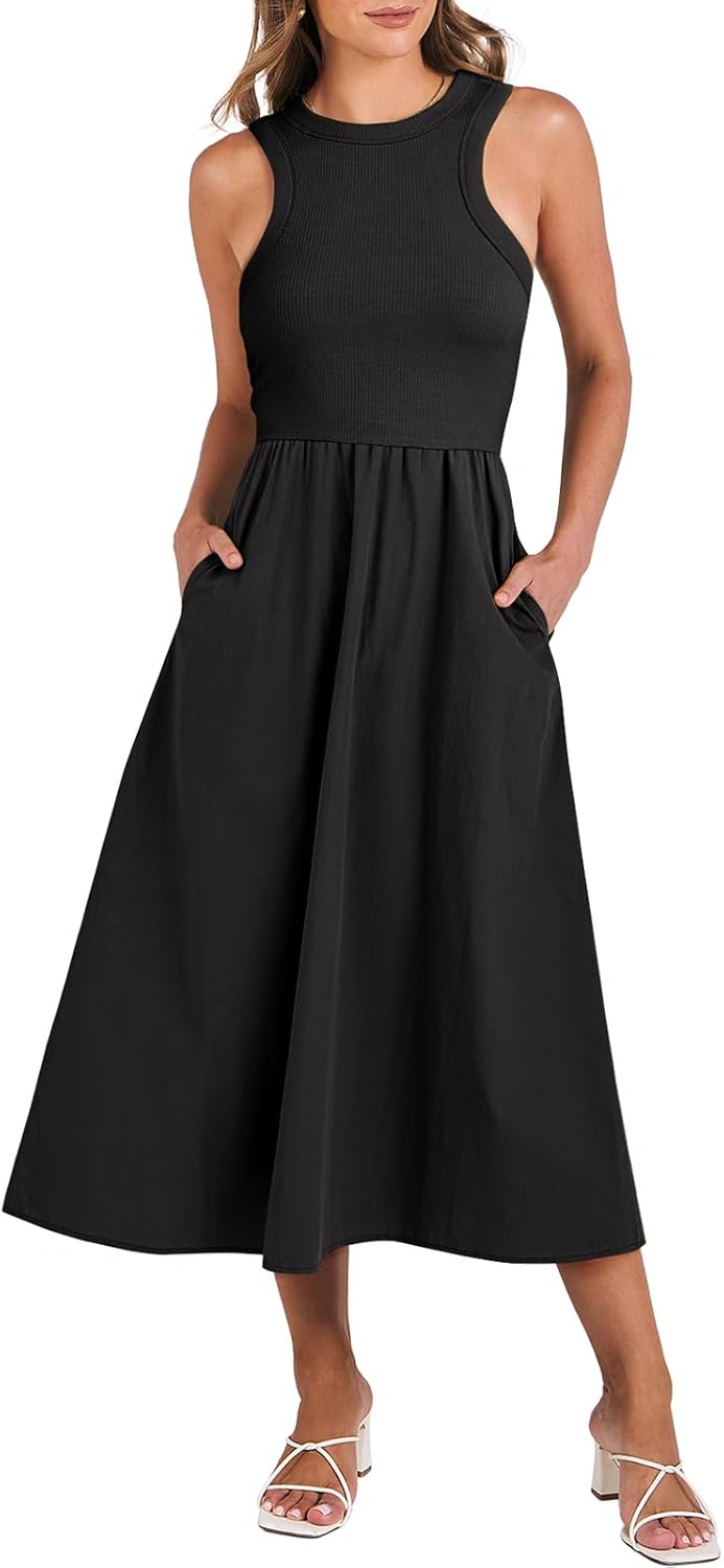 ANRABESS Womens Casual Maxi Dress for Summer Beach Travel