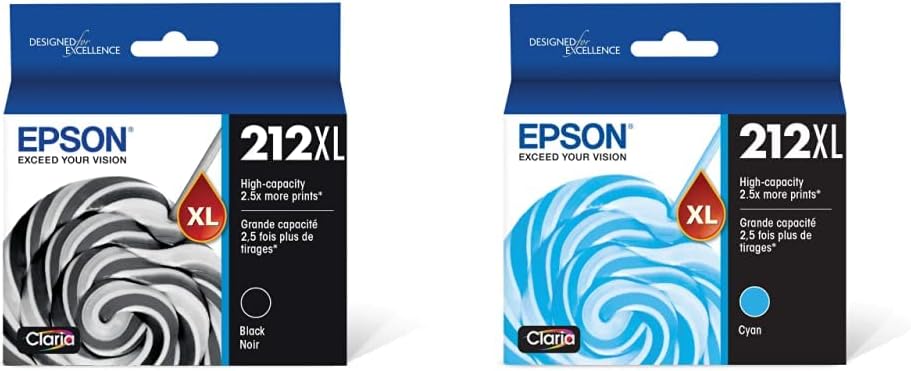EPSON 212 Claria Ink Bundle for Sharp Text and Vibrant Colors