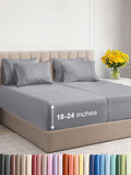 Extra Deep Split King Sheet Set - 7 Piece Steel Blue - Fits 18-24in
