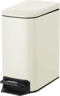 6 Liter Creamy White Bathroom Trash Can with Soft Close Lid