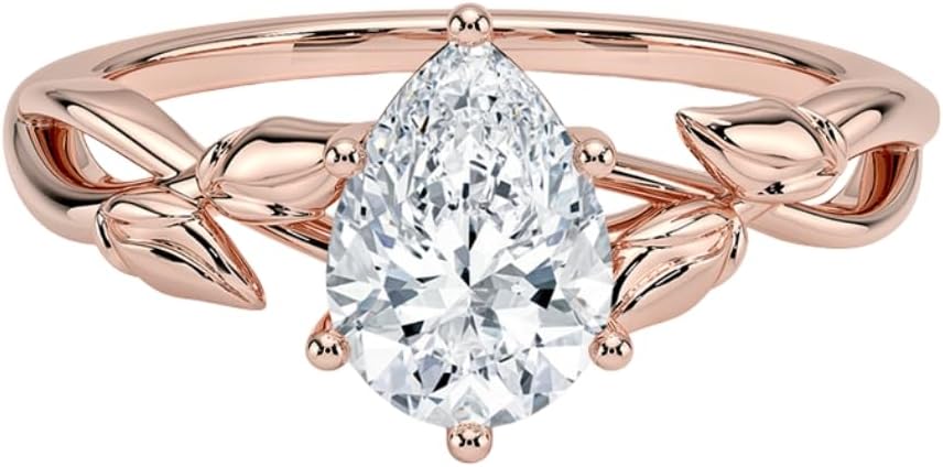 1-3 CT Moissanite Engagement Ring in Solid Gold or Silver