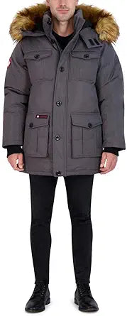CANADA WEATHER GEAR Insulated Winter Jacket with Faux Fur Hood