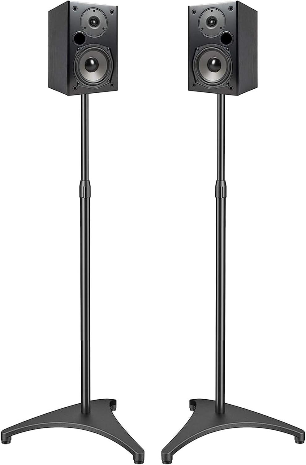 Adjustable Speaker Stands for Satellite & Bookshelf Speakers up to 9 lbs - Compatible with Top Brands - 1 Pair