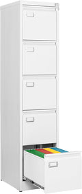 File Cabinets - 5 Drawers Vertical 17.8in Deep Lockable Filing Cabinet