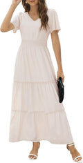 Comfort Fit Zattcas Women's Summer Dress with Flutter Sleeve V Neck