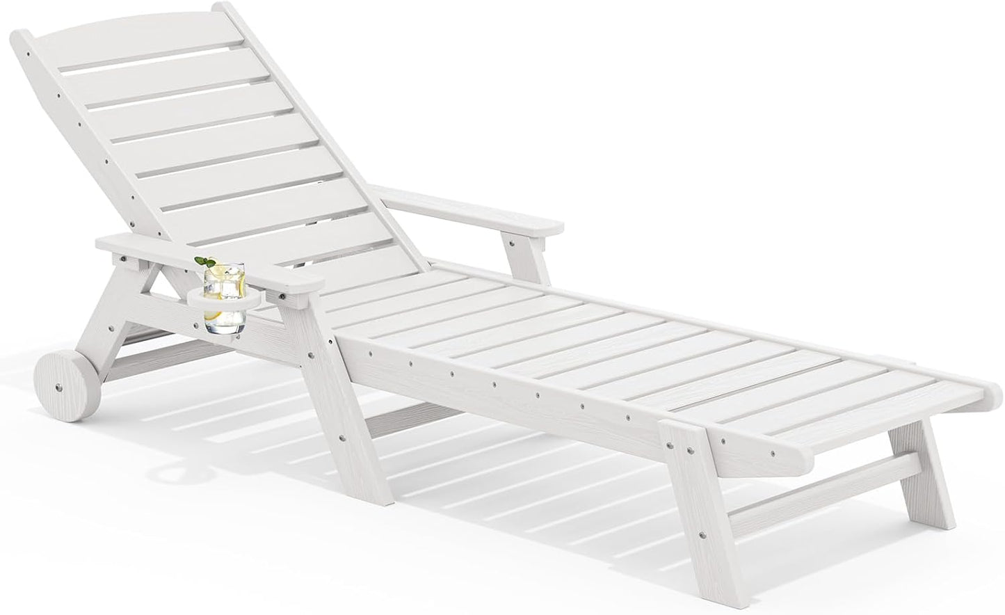 SERWALL Patio Chaise Lounge Chair - Adjustable Outdoor Lounger