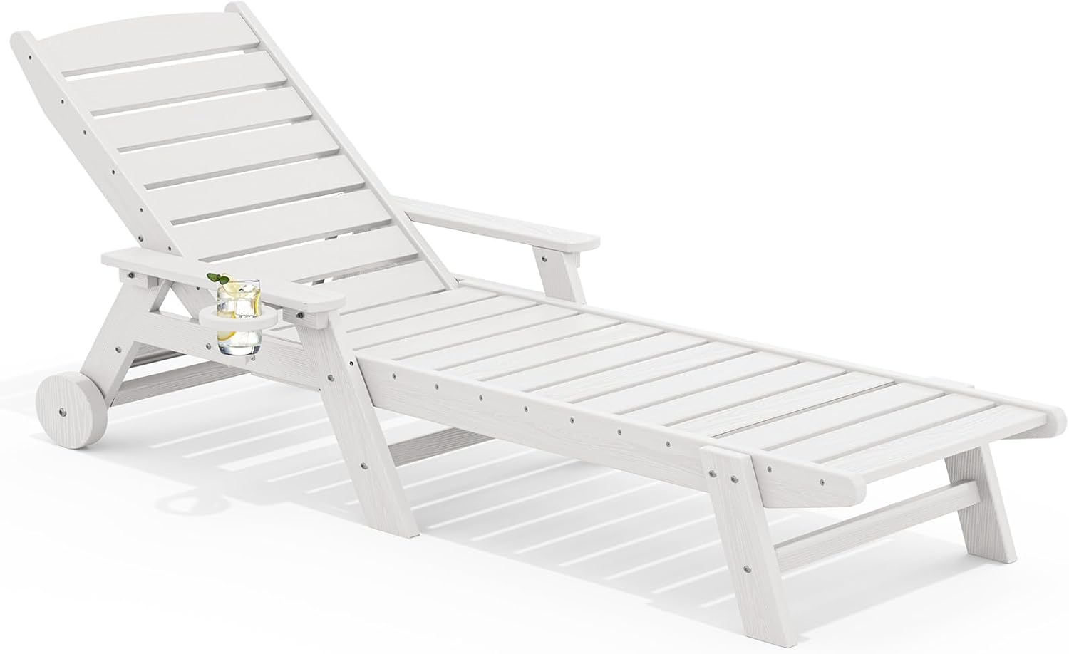 SERWALL Patio Chaise Lounge Chair - Adjustable Outdoor Lounger
