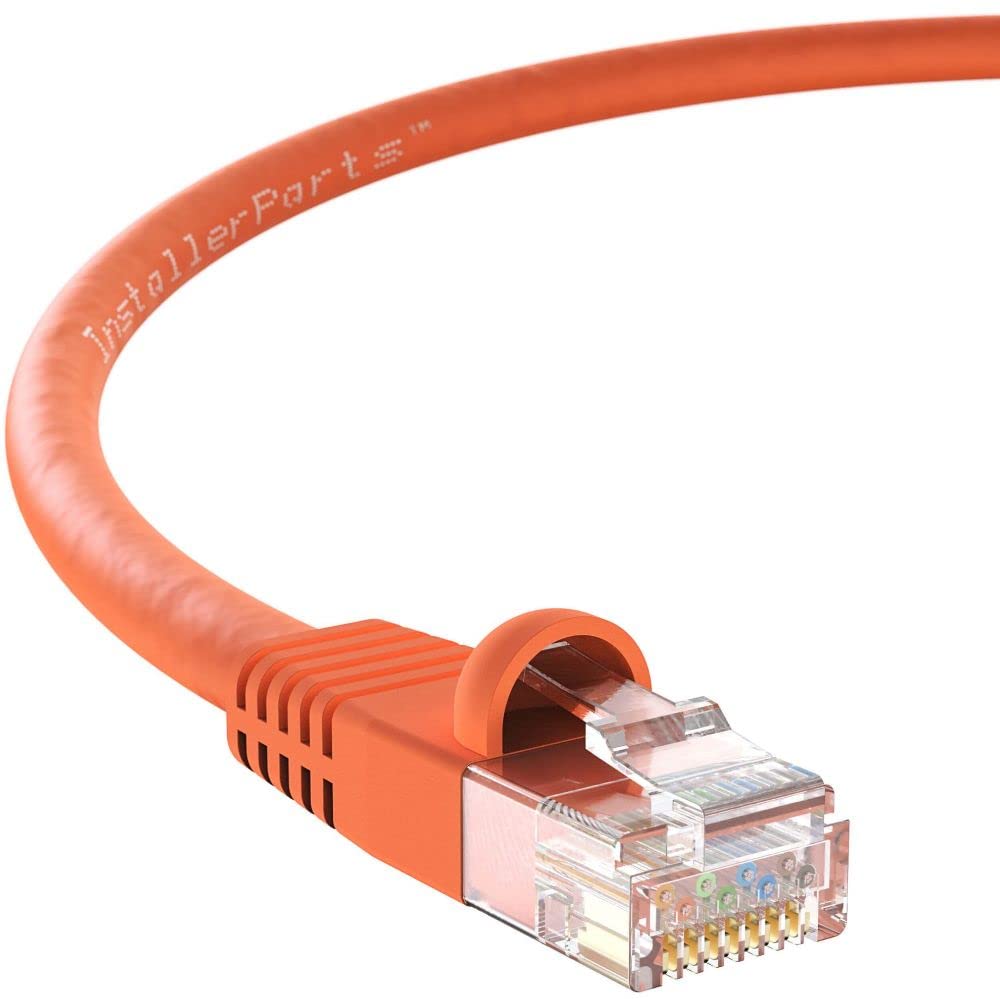 InstallerParts 20 Pack CAT5E Ethernet Cable UTP Booted 6 FT Orange