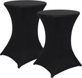 Obstal Black Spandex Cocktail Table Covers - Elegant Events Made Easy!