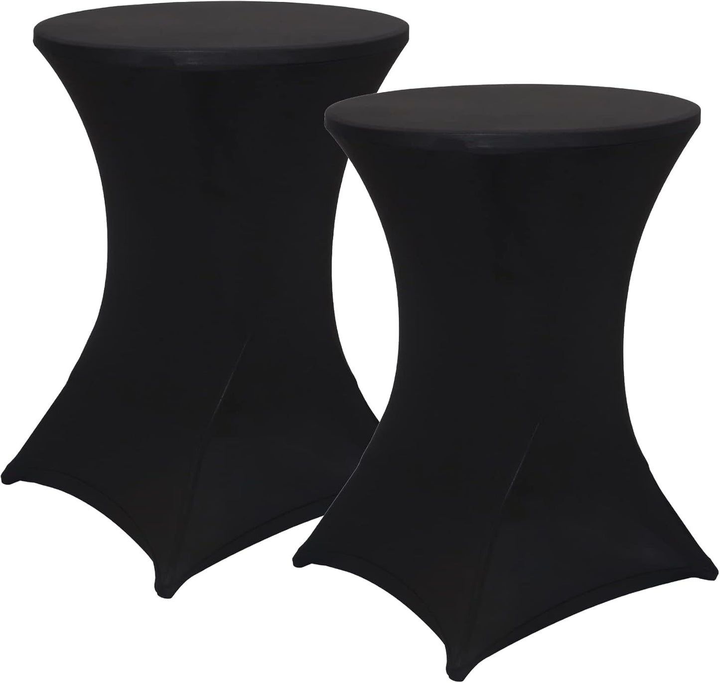 Obstal Black Spandex Cocktail Table Covers - Elegant Events Made Easy!