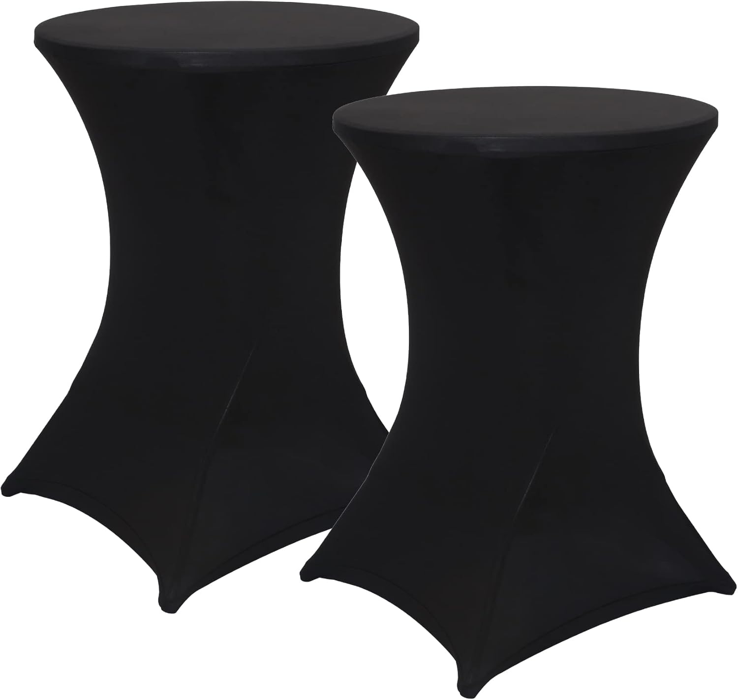 Obstal Black Spandex Cocktail Table Covers - Elegant Events Made Easy!