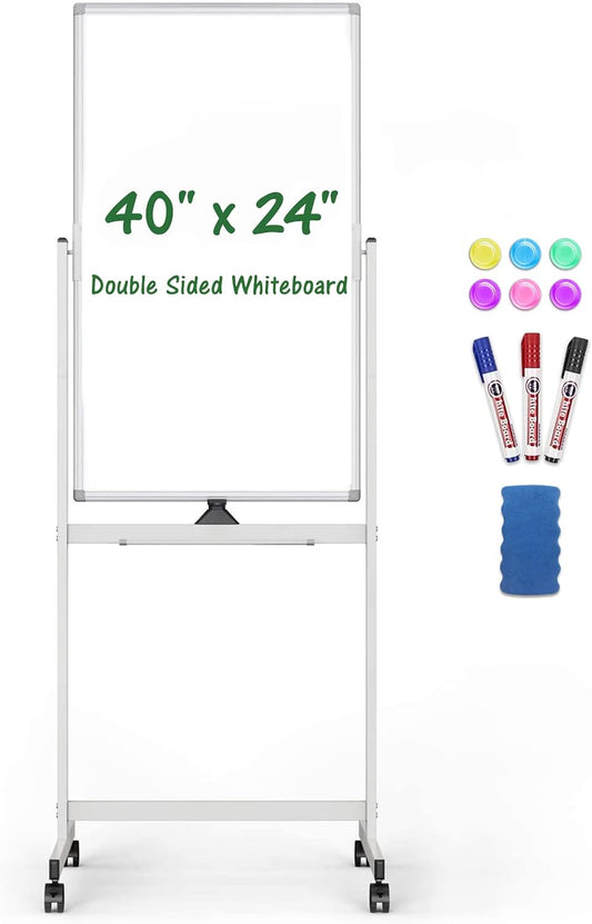 Rolling Whiteboard with Stand for Home, Office, and Classroom