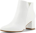 mysoft Women's Ankle Boots Chunky Block Low Heel - Dressy Office 5