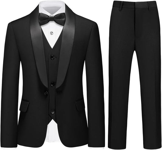 Boy Suits 3 Piece Slim Fit Formal Suit Set for Kids Events