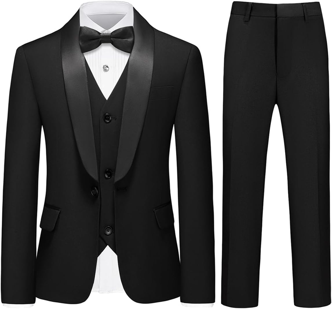 Boy Suits 3 Piece Slim Fit Formal Suit Set for Kids Events