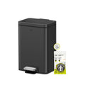 EKO Madison Matte Black 12L Bathroom Trash Can with Lid