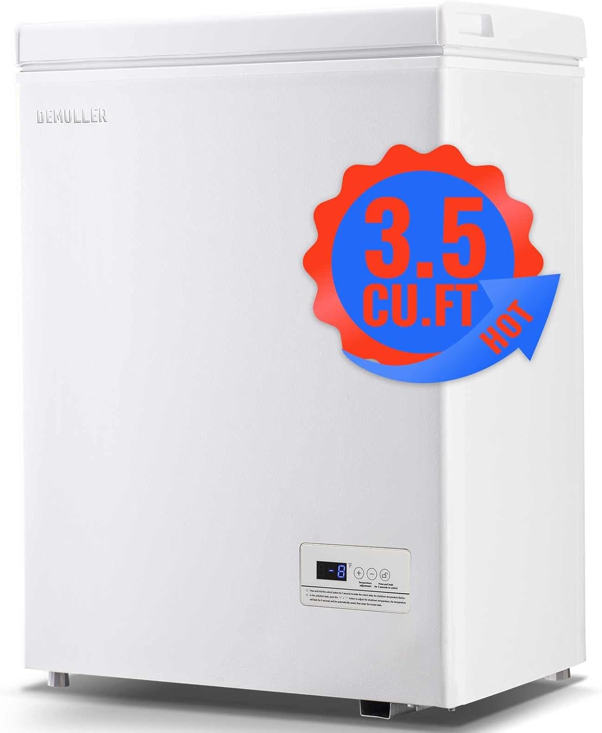 Compact Chest Freezer with Removable Basket for Home Use