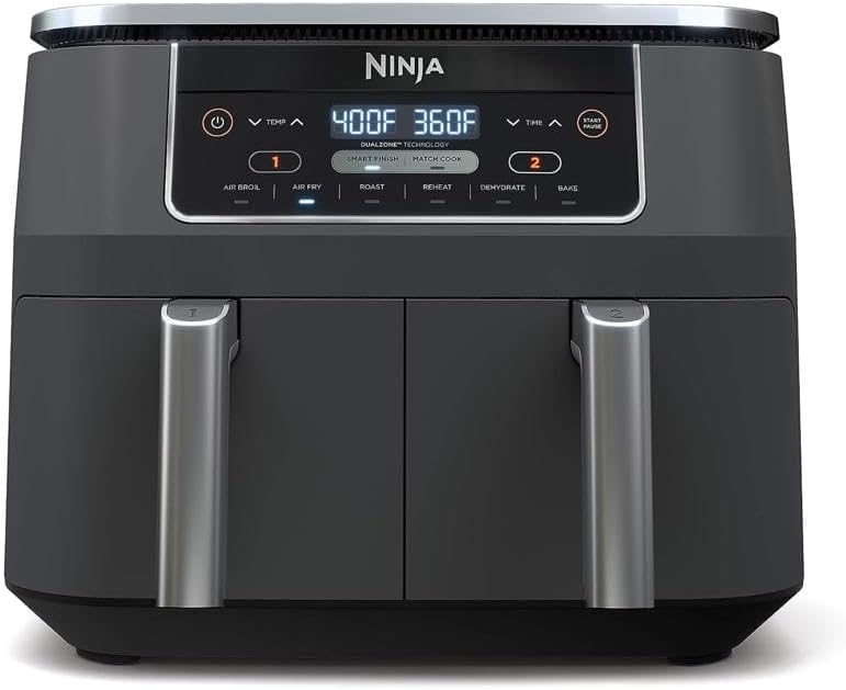 Ninja DZ201 Foodi 8Qt DualZone Air Fryer: 2 Baskets for Fast Meals