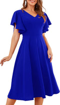 Bridesmay Women's Cocktail Wedding Guest Dress - Fit & Flare Midi