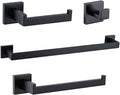 TURS 4-Piece Bathroom Hardware Set Black Towel Bar Set - Modern