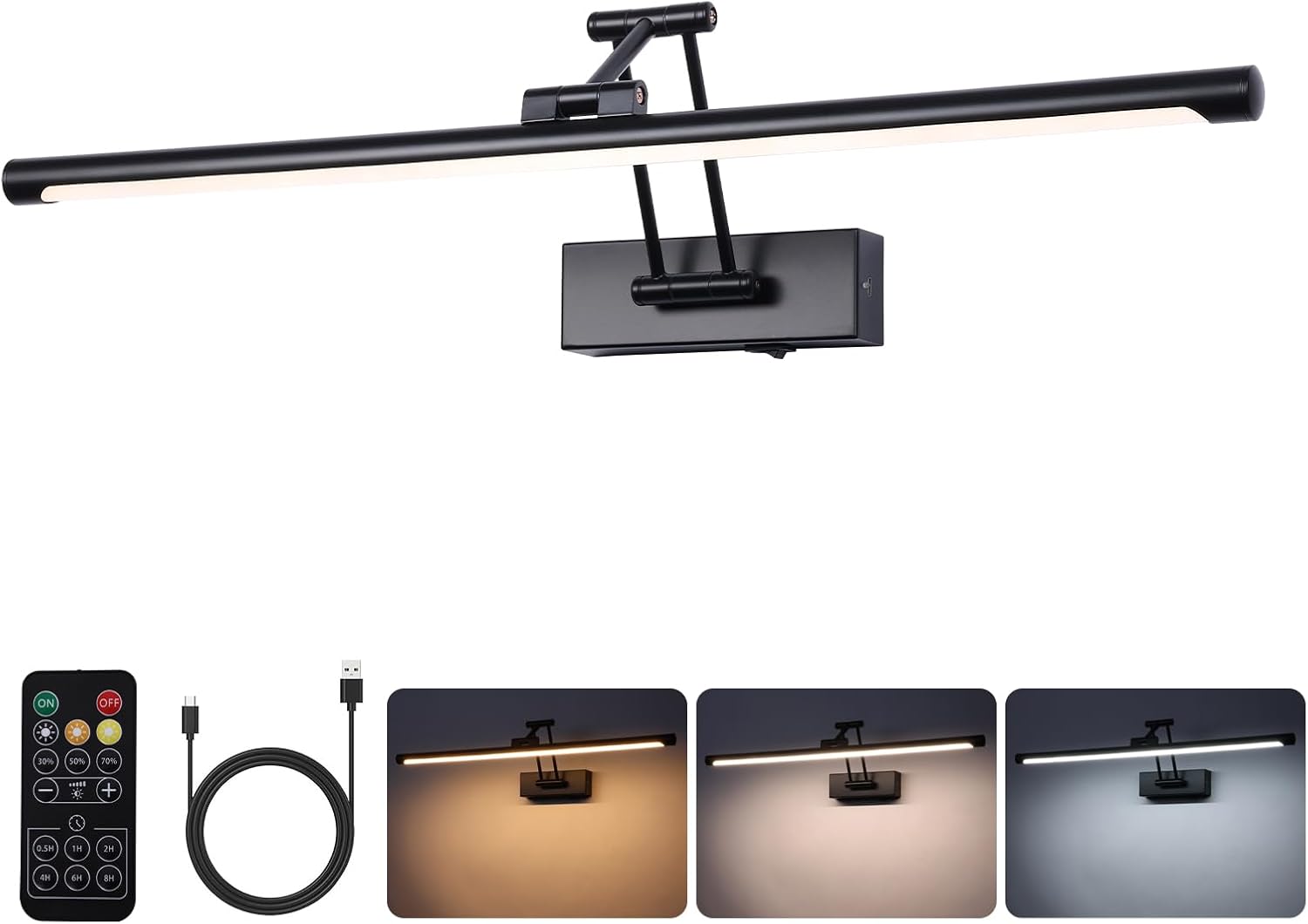 LED Battery Operated Picture Lights with Remote for Art Lighting
