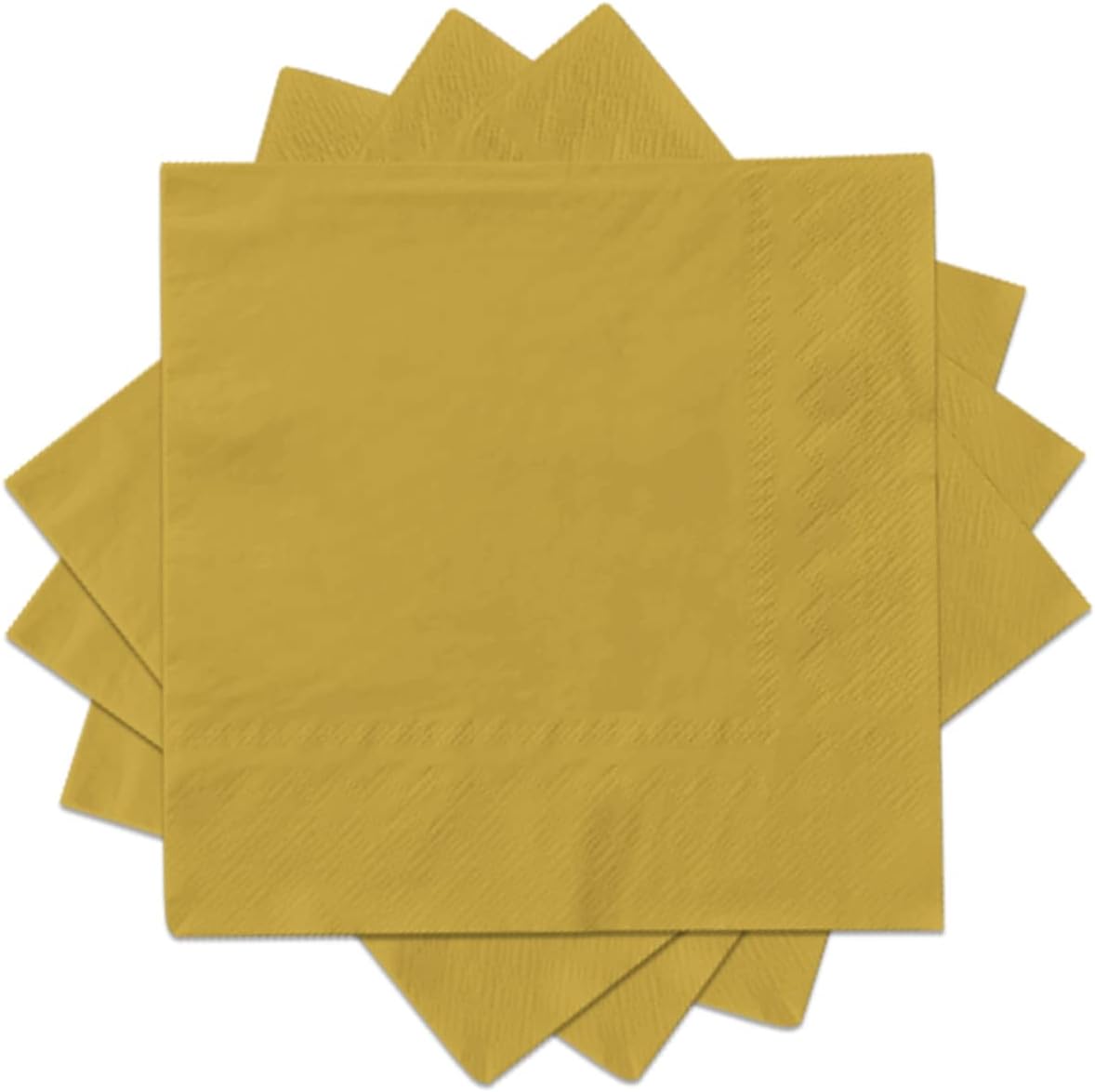 Gold Beverage Napkins 3-ply 80PCS - Elegant Disposable Party Essential