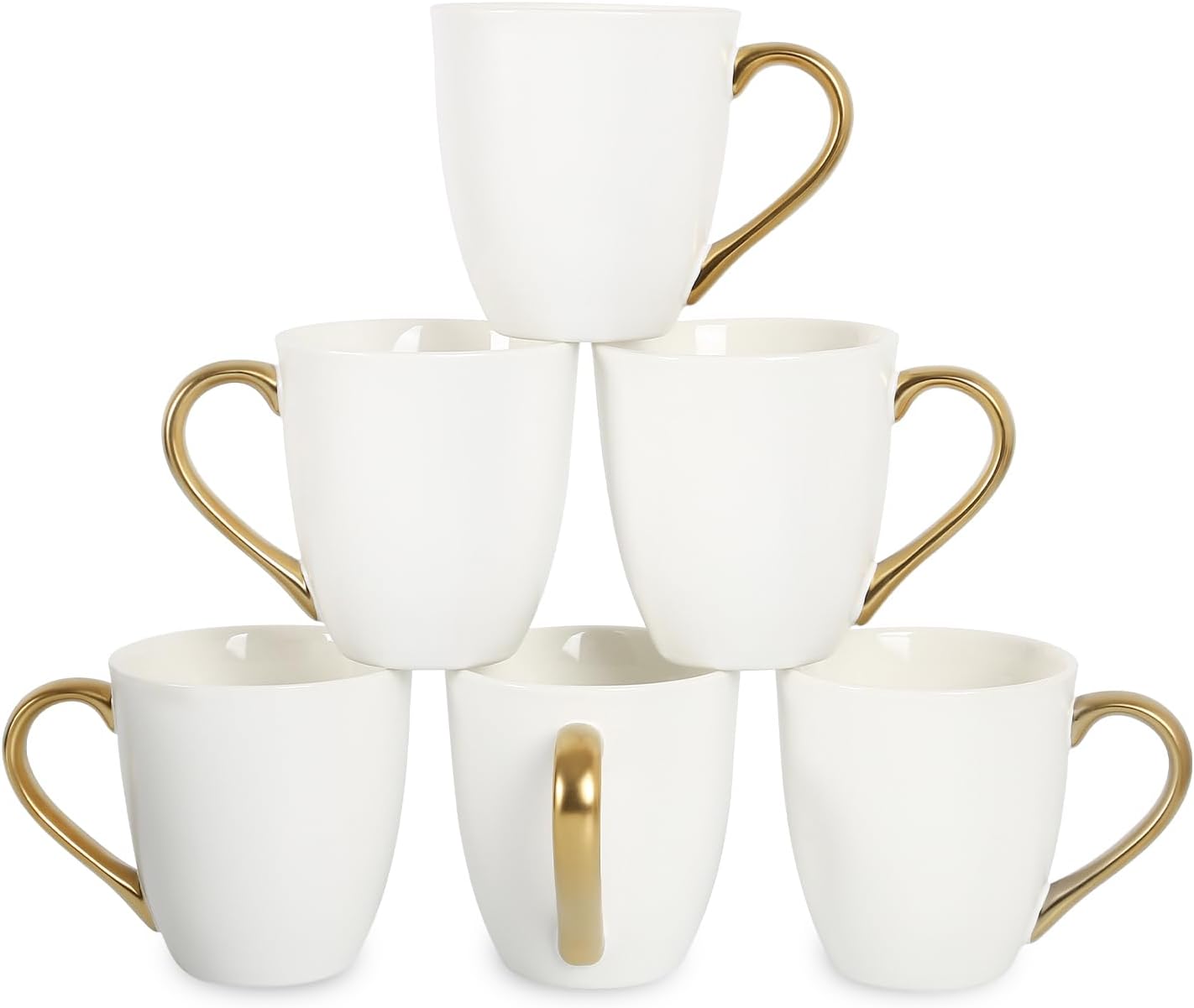 Vicrays Coffee Mug Set of 6, Unique Glazed Ceramic Mugs