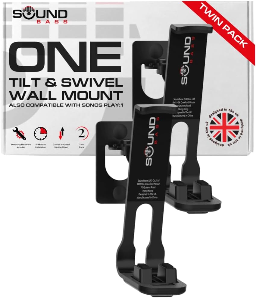 Enhance Sound: Sonos Speaker Wall Mount Twin Pack in Black