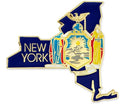 PinMart State Shape Flag Lapel Pin - New York State Flag Pin