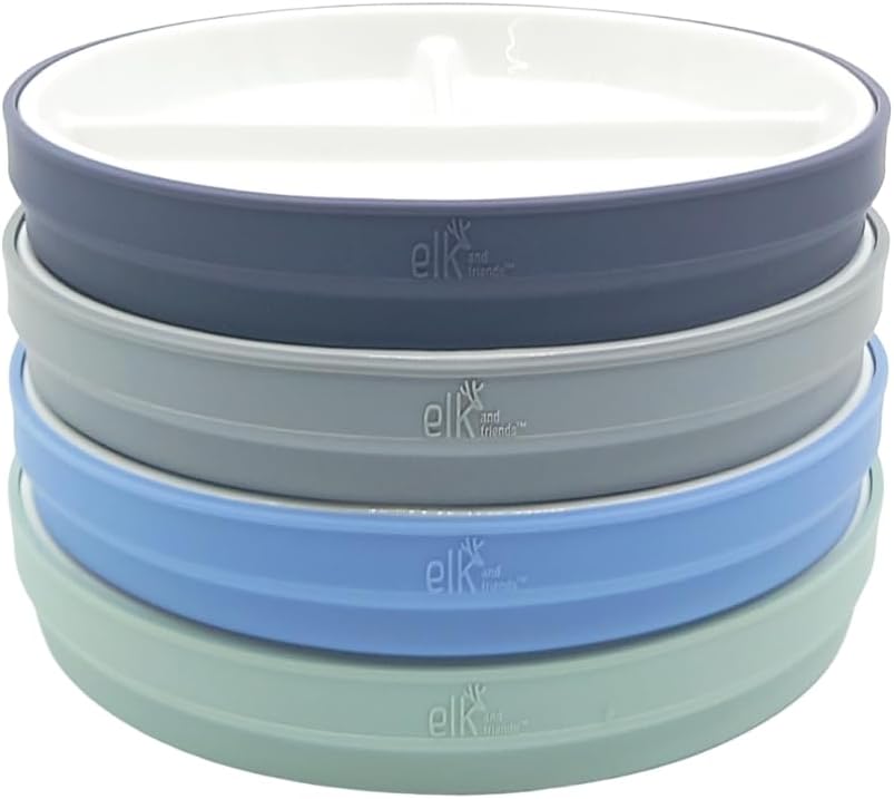 Elk and Friends Kids 7.8 Porcelain Plates for Happy Mealtimes