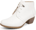 VJH confort Women's Ankle Boots Lace-up Round Toe Low Heel