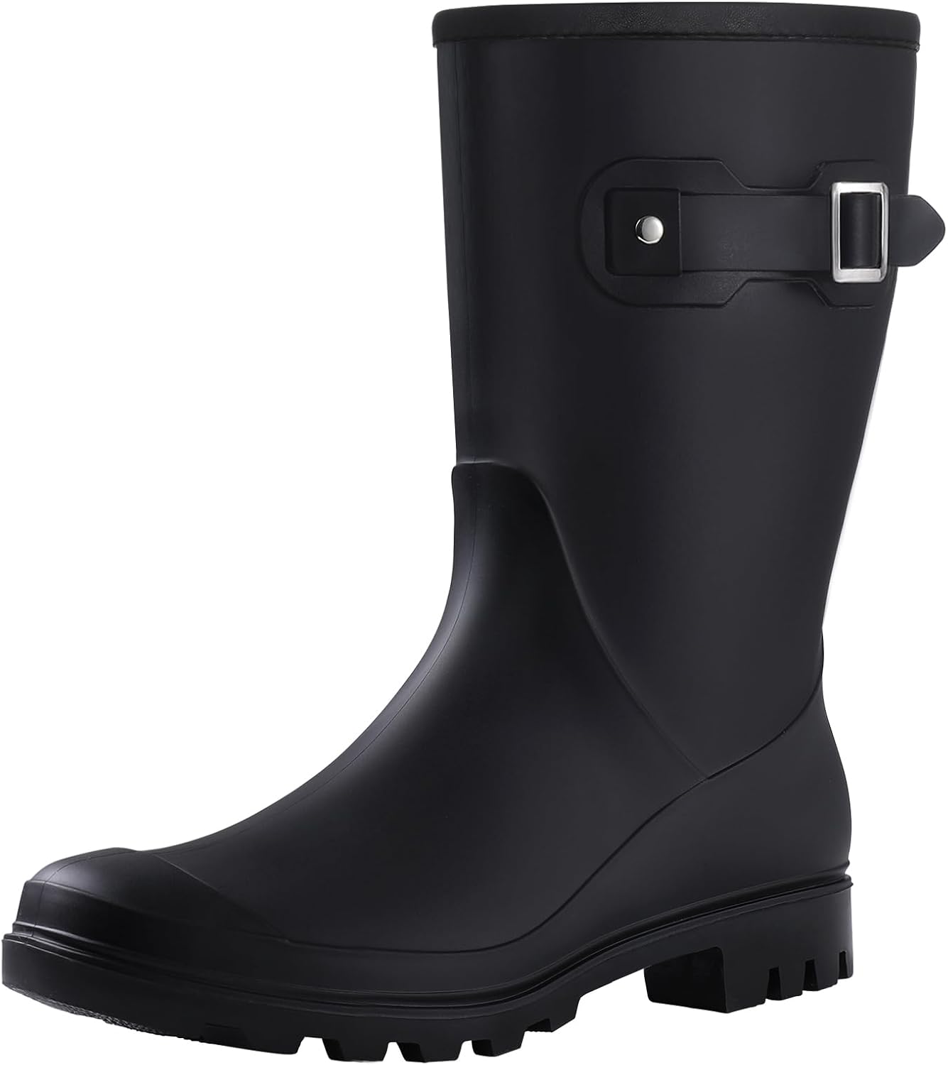 Evshine Women's Mid Calf Rain Boots - Stylish Waterproof Garden Shoes