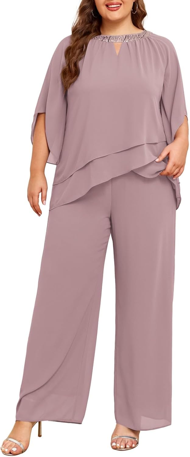 Plus Size Mother of Bride Pant Suits for Formal Occasions